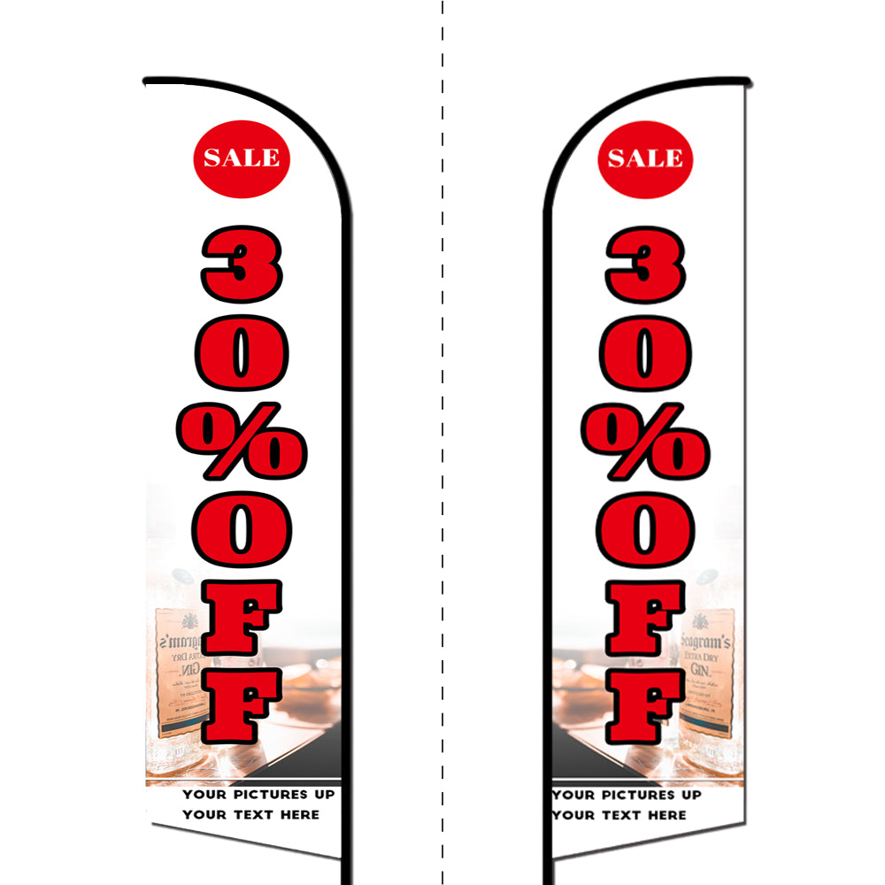 15ft Sharkfin Flag Kit With Spike- Discount-feather flag kit-FlagMenu-Flag Menu