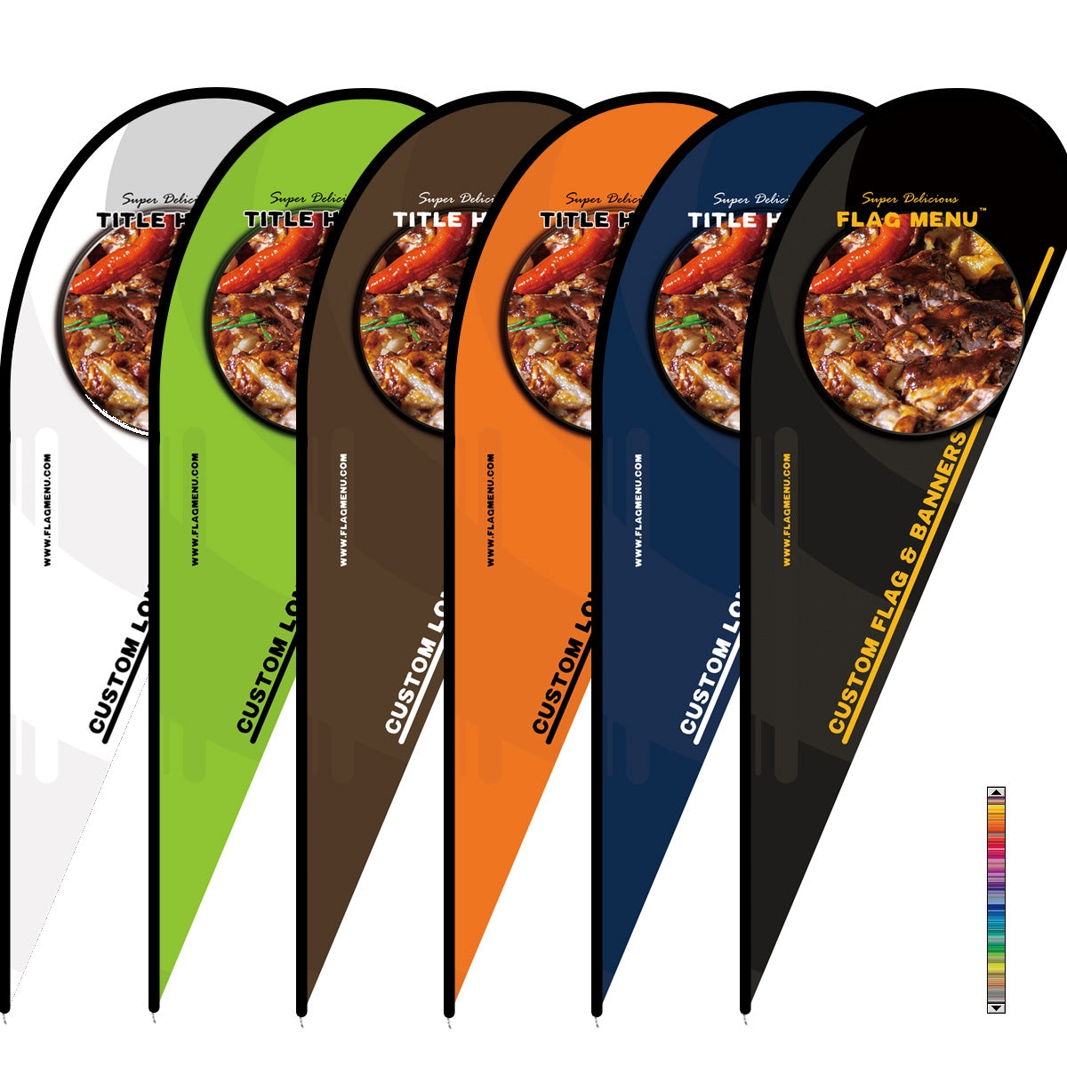 15ft Teardrop Flag Kit With Spike- 300D Oxford(TOUGH)-Flag Menu