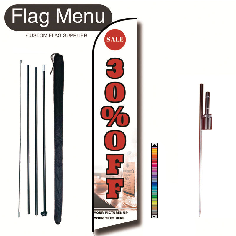 15ft Sharkfin Flag Kit With Spike- Discount-feather flag kit-FlagMenu-Flag Menu