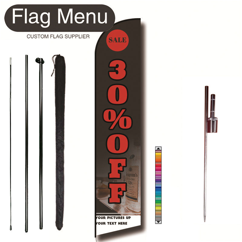 11.3ft Sharkfin Flag Kit With Spike- Discount-feather flag kit-FlagMenu-Flag Menu