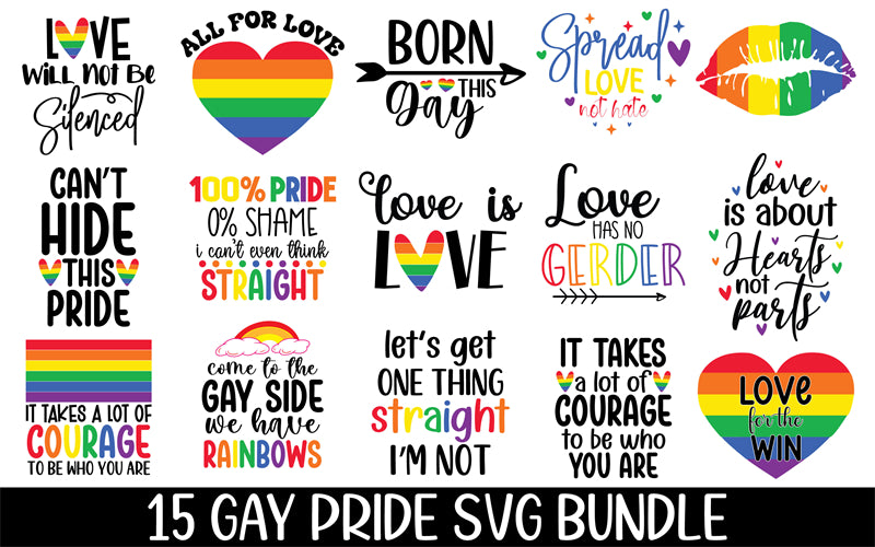 LGBTQ+ Handwriting Slogan Bundle - A