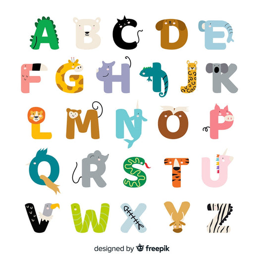 Cartoon KID Handraw Animal Font - ABC-Flag Menu