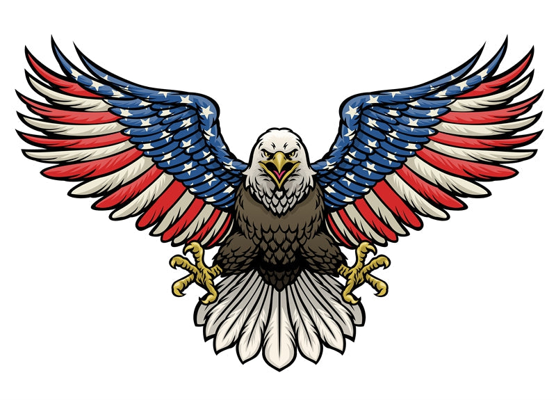 USA Bald Eagle -Illustration-Flag Menu