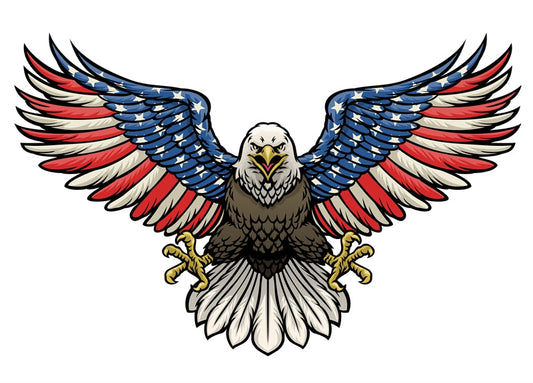 USA Bald Eagle -Illustration-Flag Menu