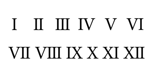 Clock Numbers - Roman numerals - Vector