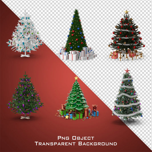 Transparent Christmas Tree PNG/PSD-Flag Menu