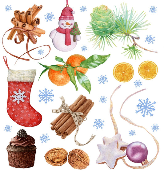 Christmas handdraw Elements-Flag Menu