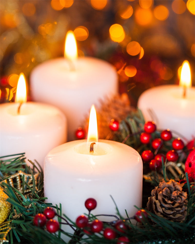 Christmas Candle Background-Flag Menu