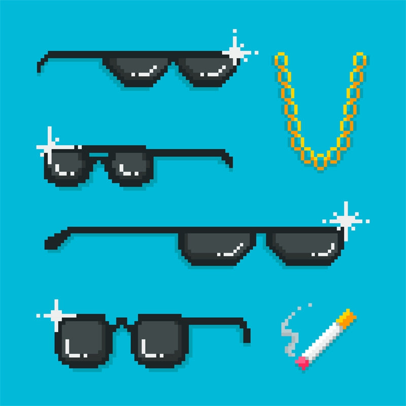 Sunglasses Pixel Style Illustration-Flag Menu