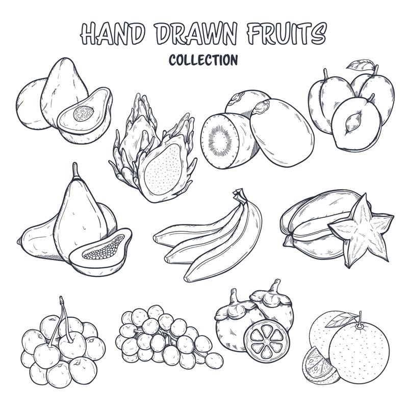 Handdraw Fruit Illustration-Flag Menu