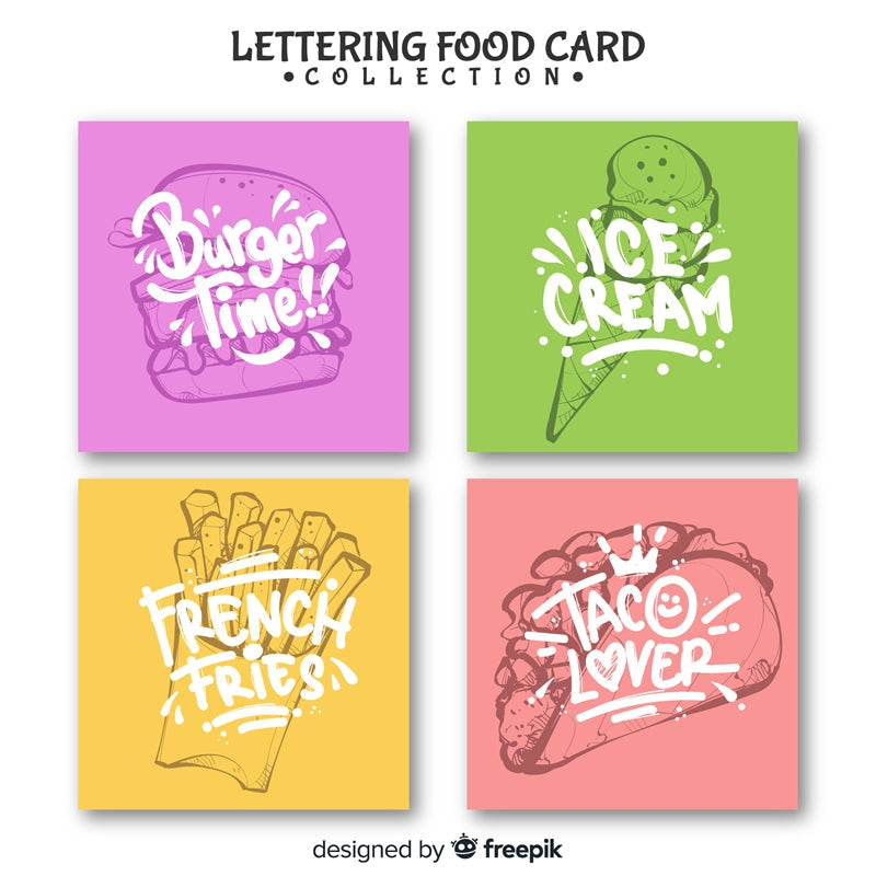 Handdraw Fast Food Illustration-Flag Menu