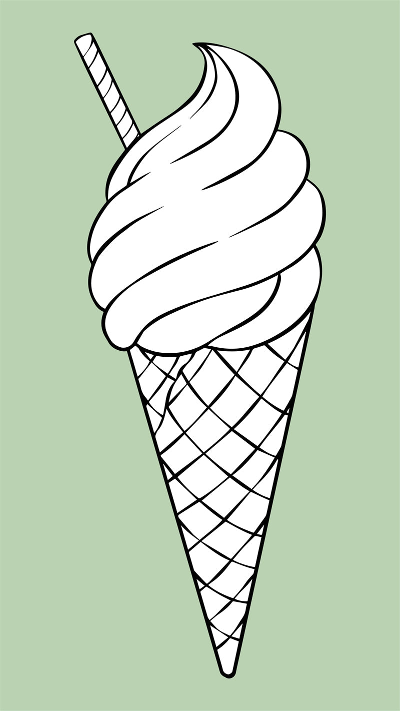 Handdraw Ice Cream Illustration-Flag Menu