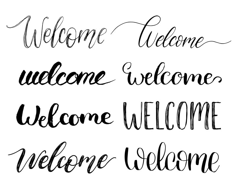 Handwriting Welcome Vector-Flag Menu