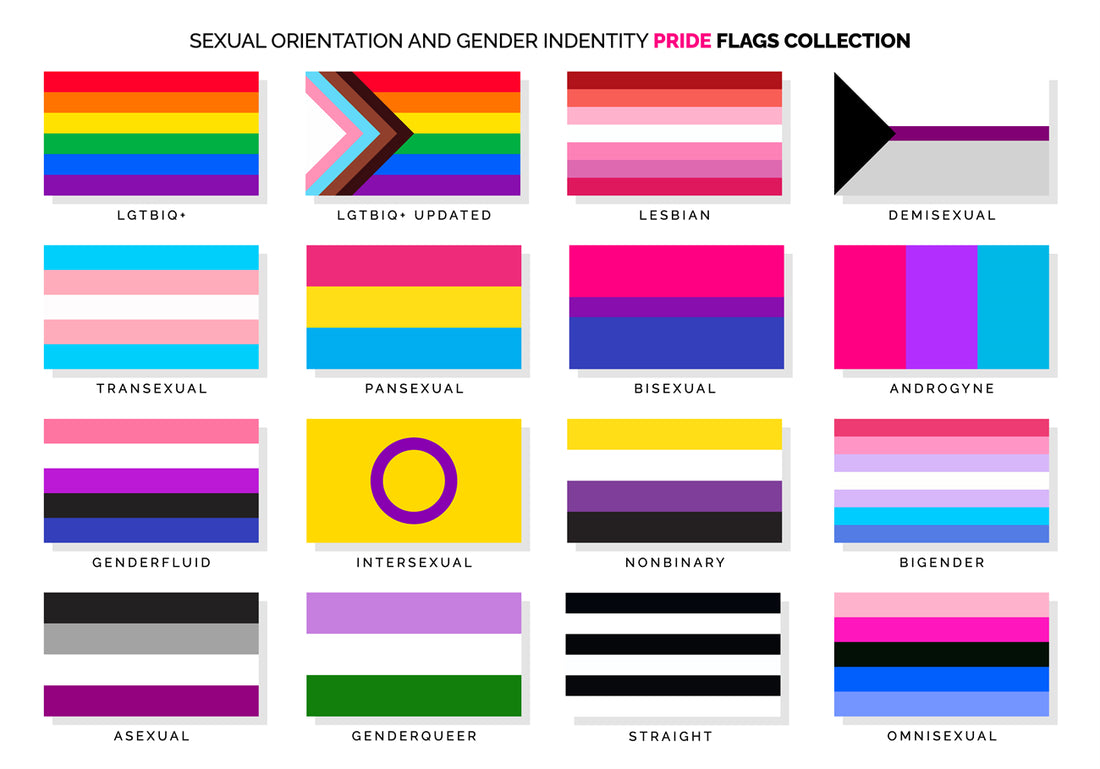 Sexual Orientation And Gender Identity Pride Flags Set