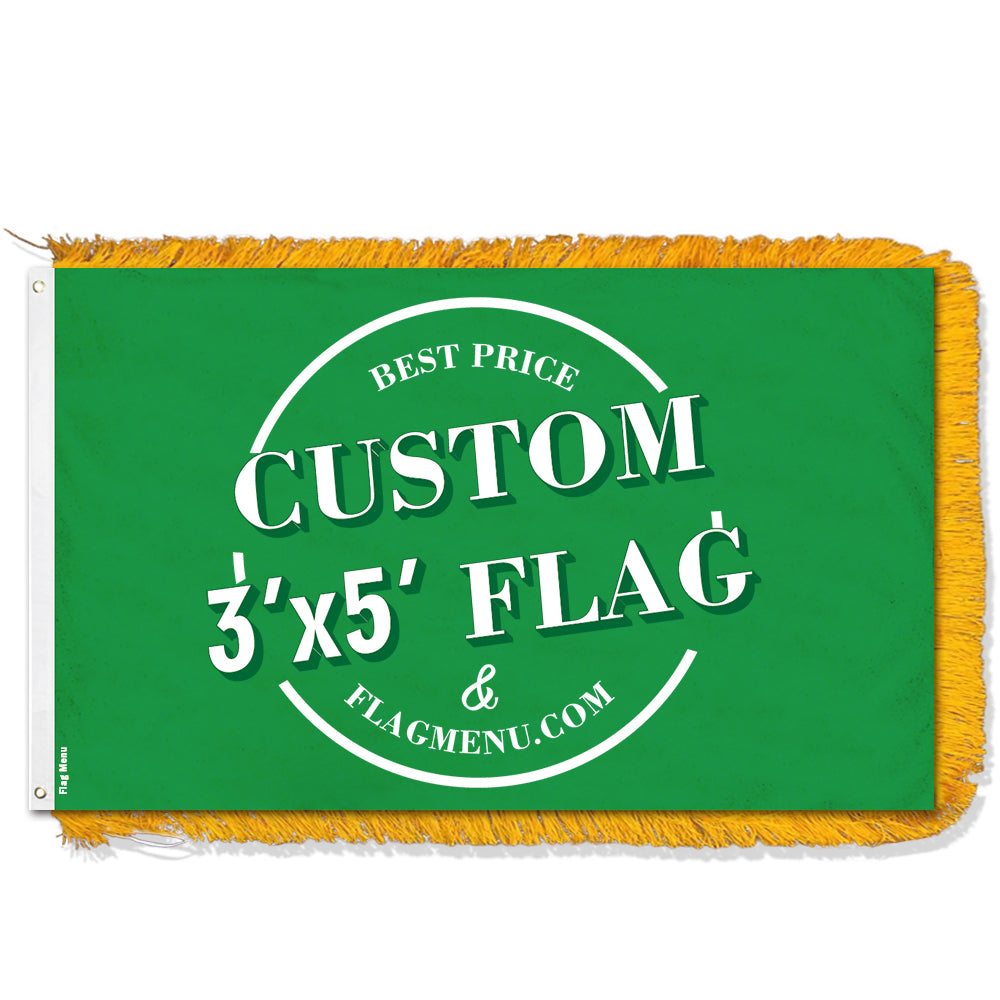 3X5ft-Custom Flag With Gold Fringe - Double Sided-Flag Menu