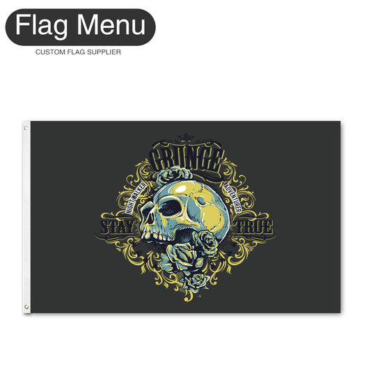 Regular Flag Of Skull -Grunge-2'x3'-2 Grommets-Flag Menu