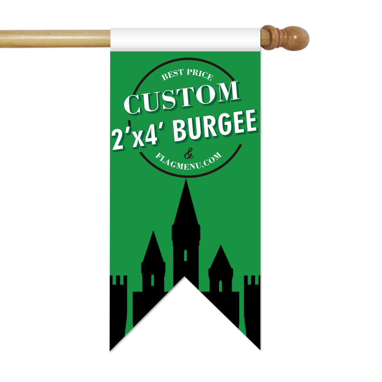 2'x4' Custom Hanging Burgee With Sleeve-Flag Menu