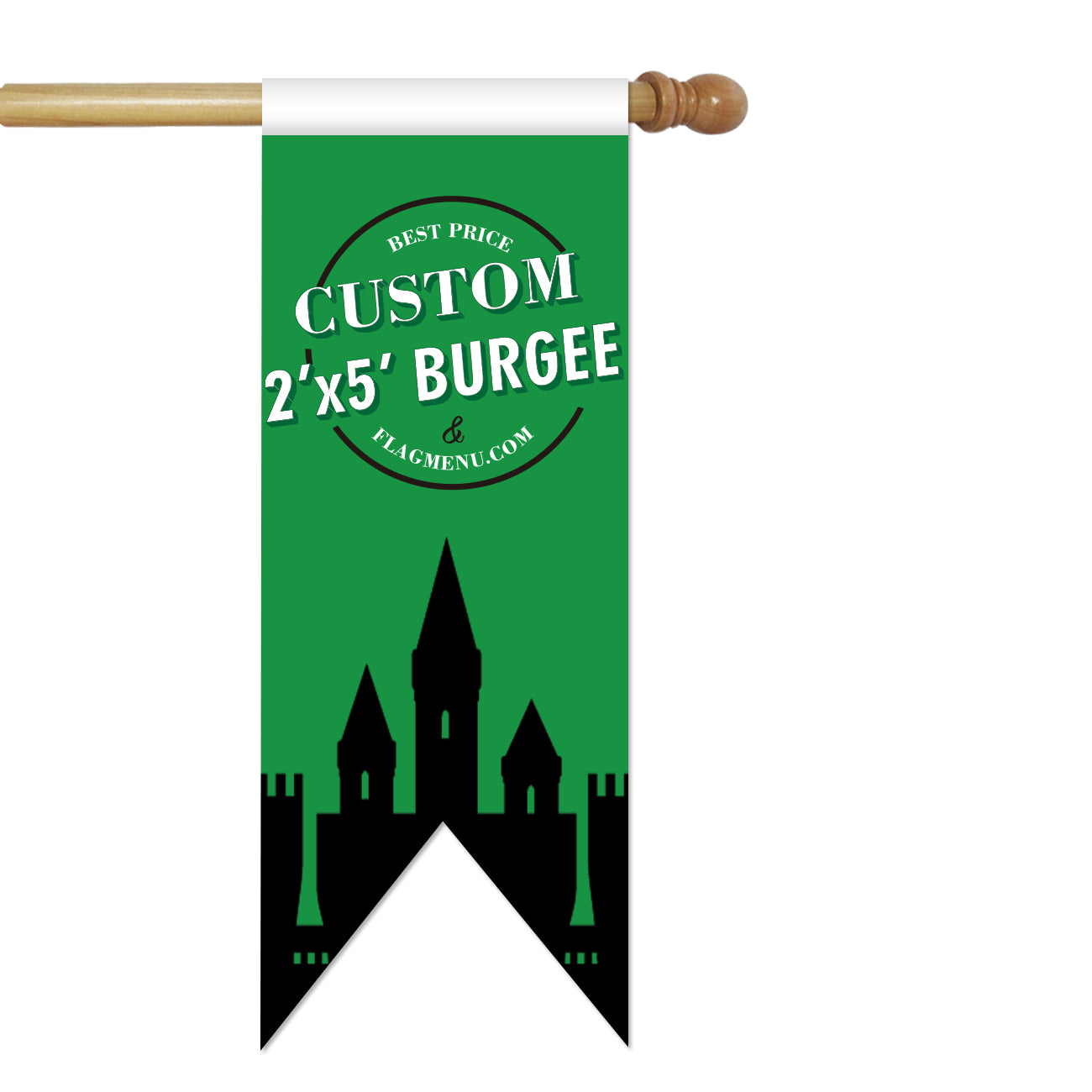 2'x5' Custom Hanging Burgee With Sleeve-Flag Menu