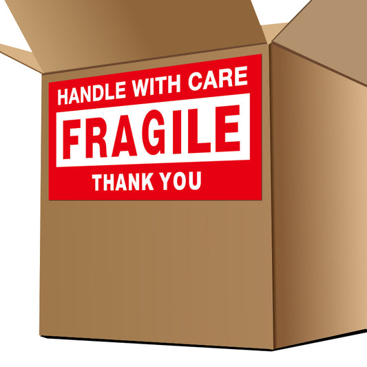 2"x3.5" Fragile/Upward Package Sticker - Reel - 500 Packs-Flag Menu