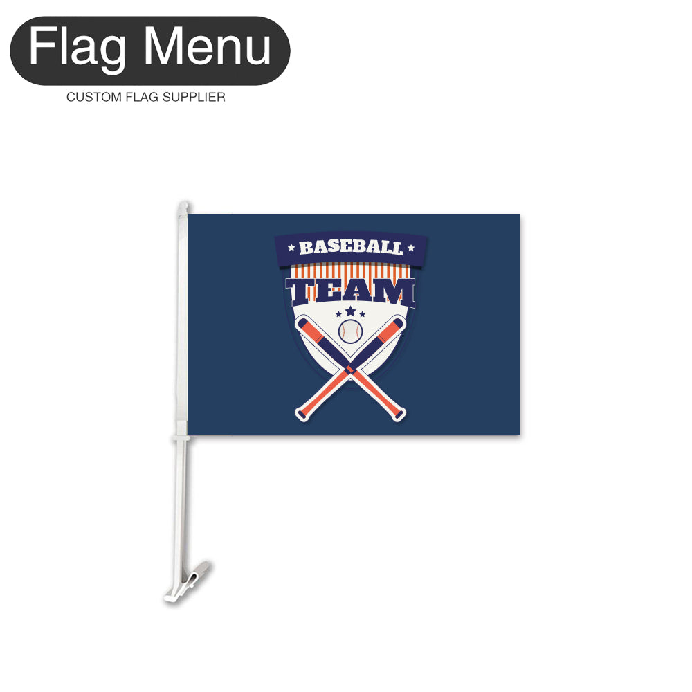 Custom Baseball Club Car Flag - Double Sided-Flag Menu