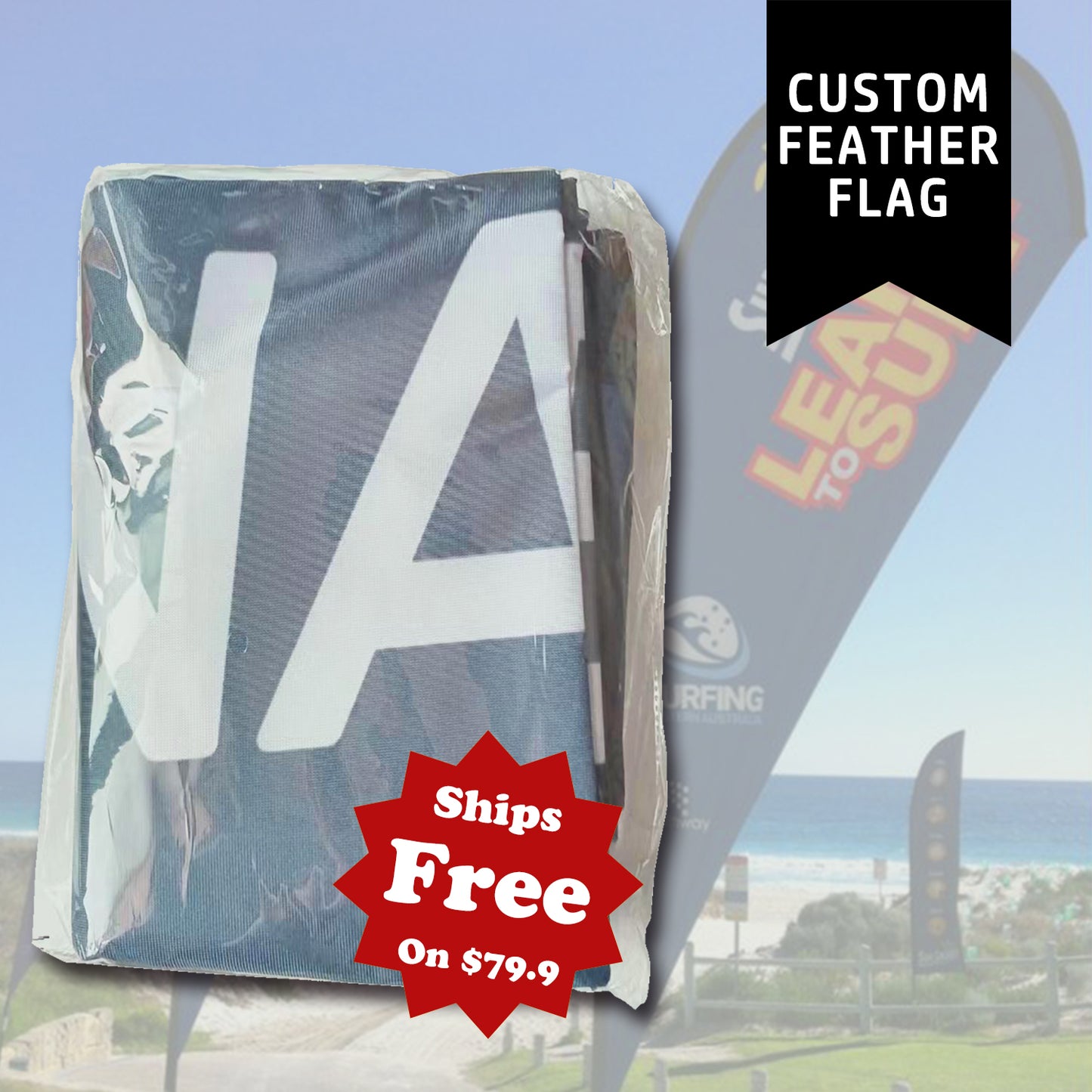 2.6X13.5ft Custom Sharkfin Flag-XL-Flag Menu