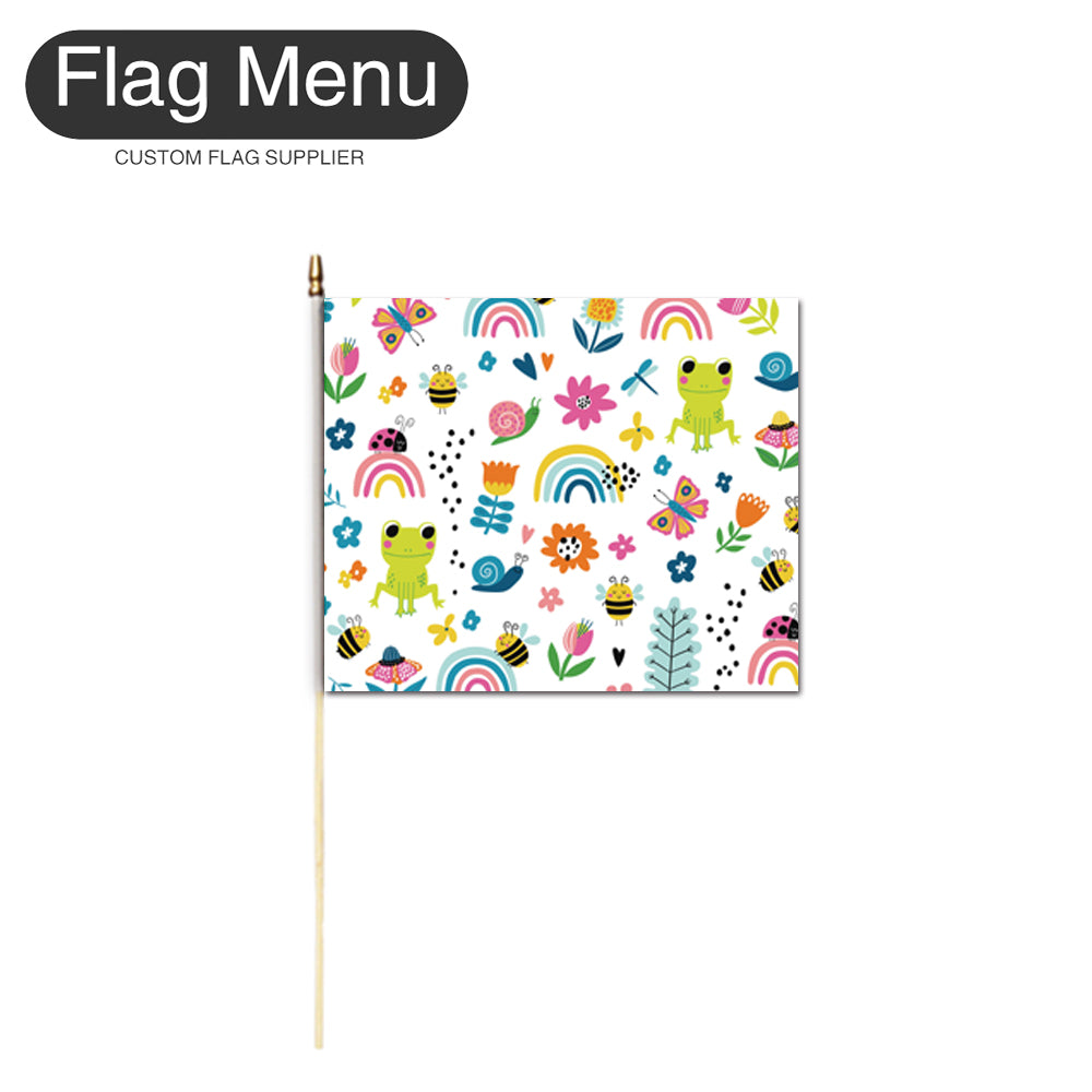 10"x12" Baby Pattern Stick Flag- One Dozen-A008-Flag Menu