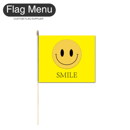Emoji Stick Flag - SMILE - One Dozen-Flag Menu