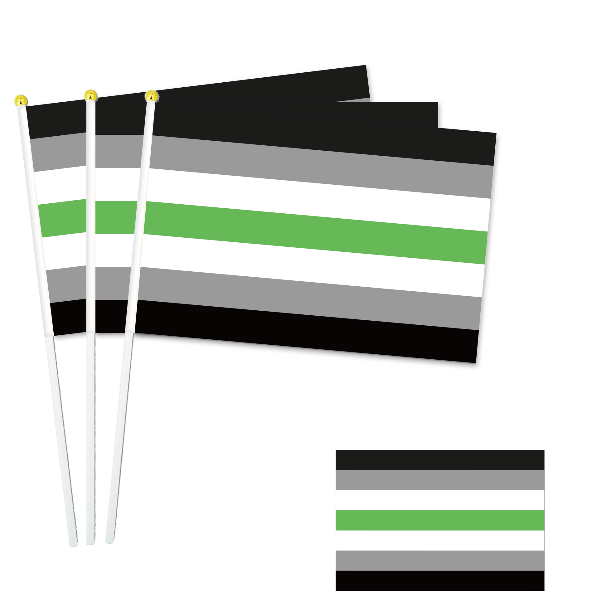 LGBTQ+ Collection - 8"x11" Stick Flag - 10 Packs-Agender-Flag Menu-Custom flag&banner
