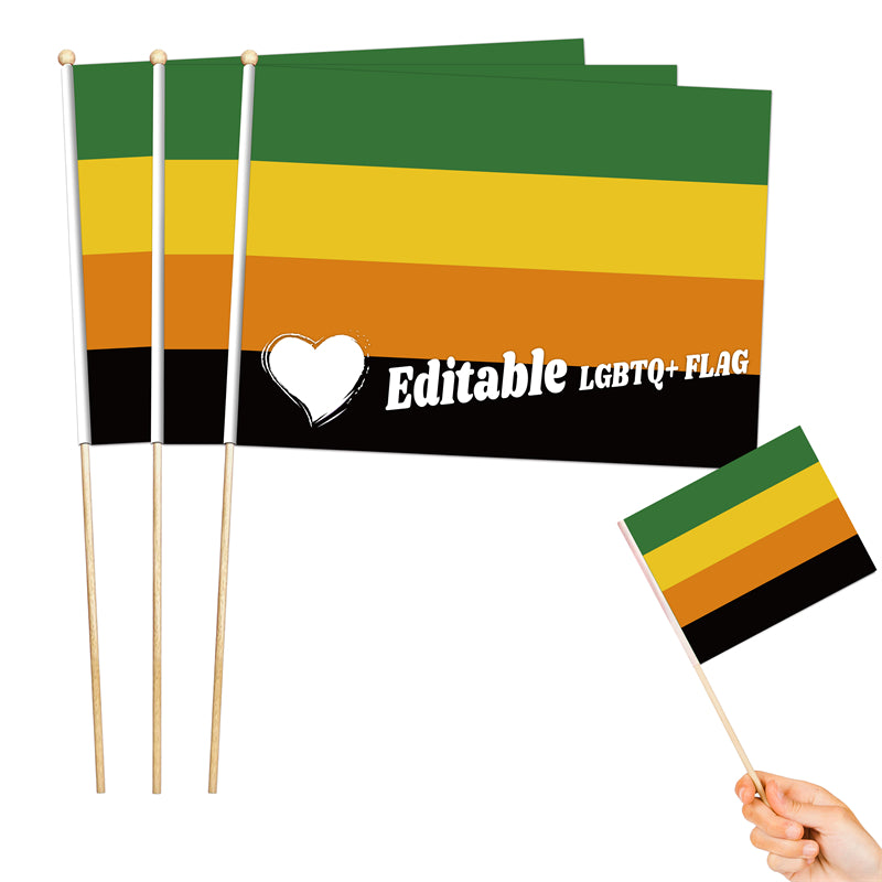 8"x11" Editable Flag Of Aromantic-LGBTQ+ Personalized Flag Maker