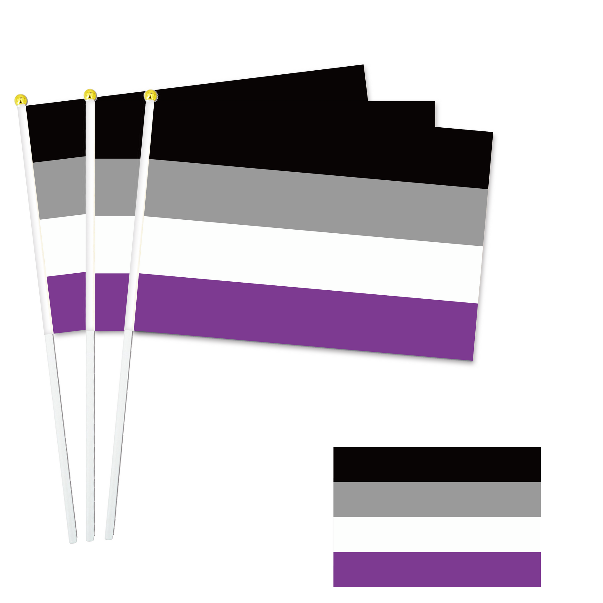 LGBTQ+ Collection - 8"x11" Stick Flag - 10 Packs-Asexual-Flag Menu-Custom flag&banner