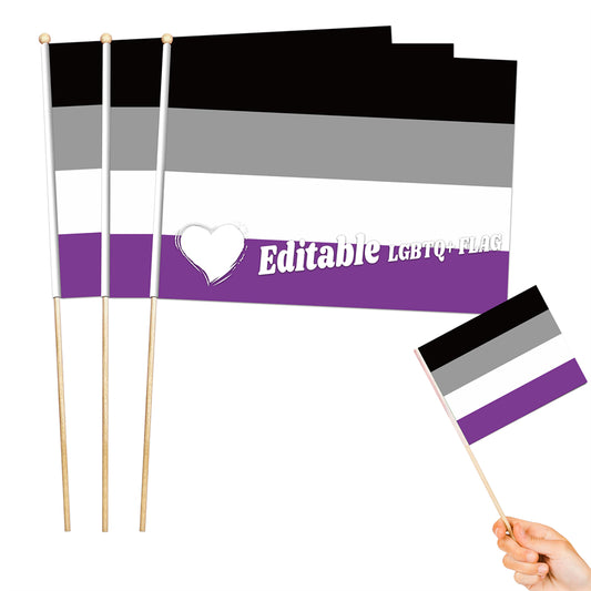 8"x11" Editable Flag Of Asexual-LGBTQ+ Personalized Flag Maker