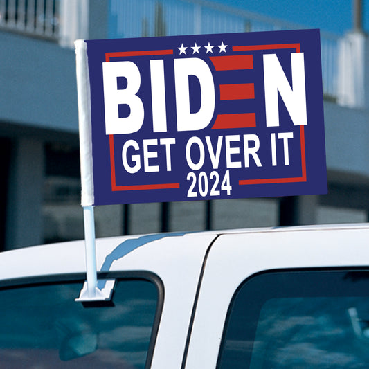 12"x18" 2024 USA Presidential Election Car Flag - Biden02-Biden02-20inch Pole-1 pcs-FlagMenu.com