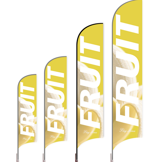 Sharkfin Flag - Doule Sided - Fruit Banana-feather flag-FlagMenu-Flag Menu