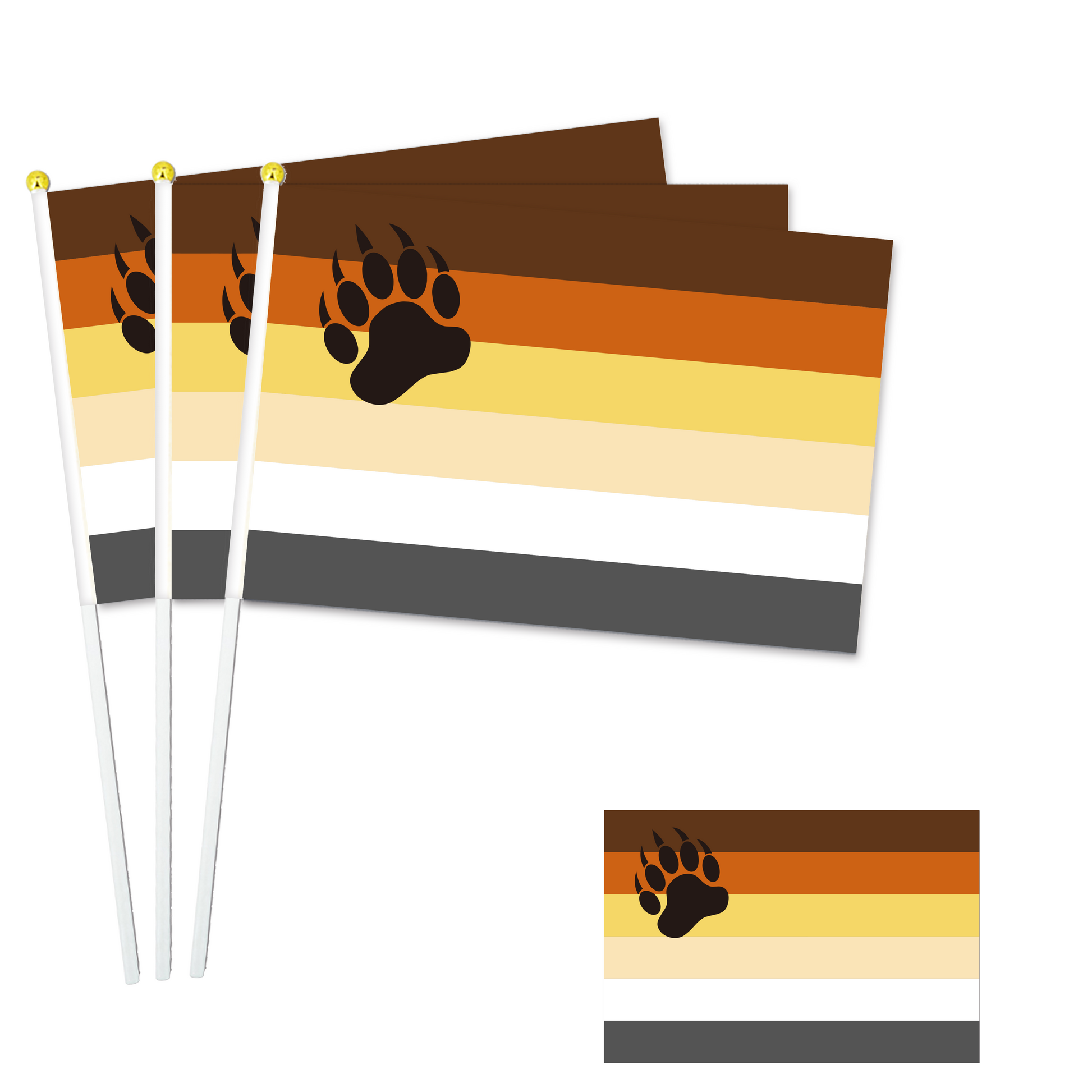 LGBTQ+ Collection - 8"x11" Stick Flag - 10 Packs-Bear-Flag Menu-Custom flag&banner
