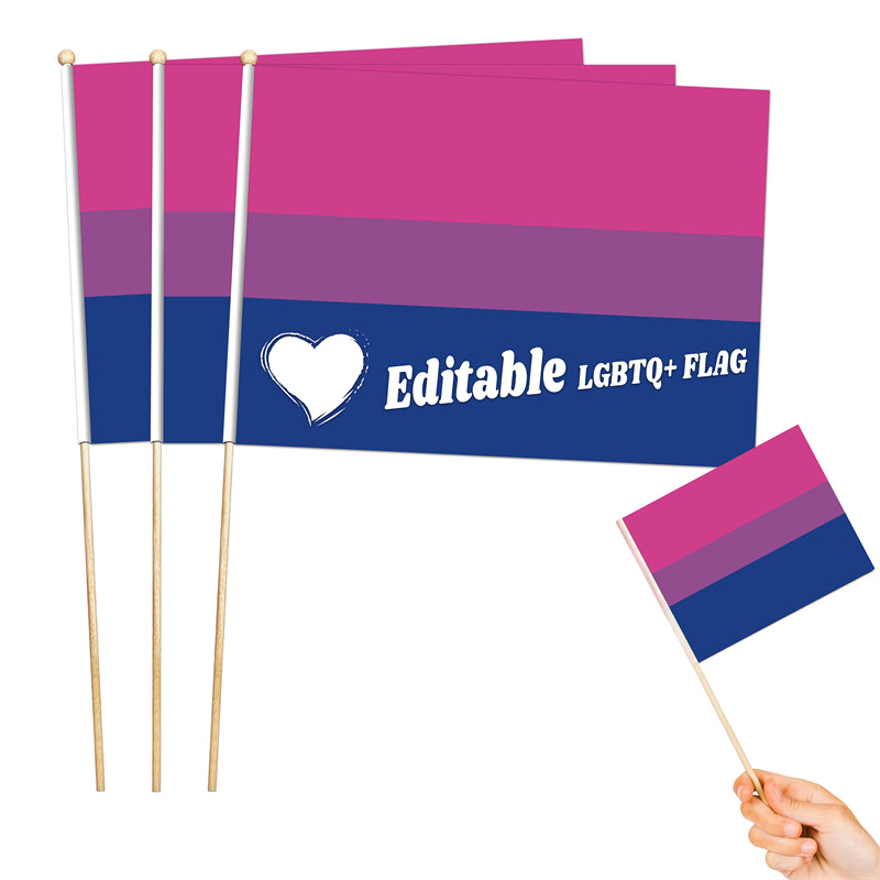 8"x11" Editable Flag Of Bisexual-LGBTQ+ Personalized Flag Maker