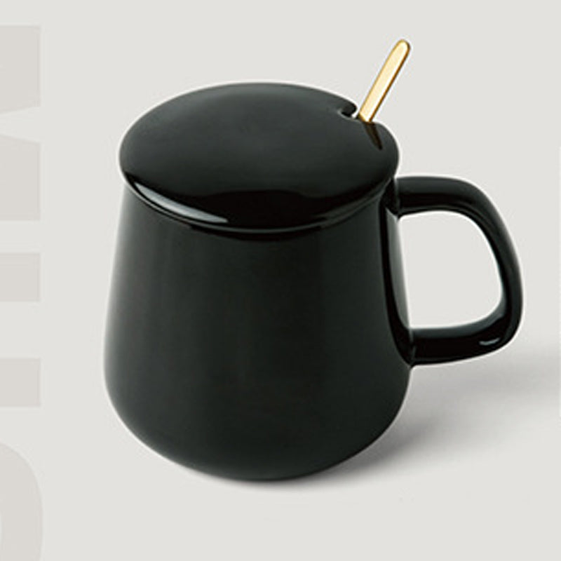 13.5oz Custom Fat Cup/Mug with lid - Souvenir/Business Advertising-Black-Decorating Firing-100 Pcs-FlagMenu.com
