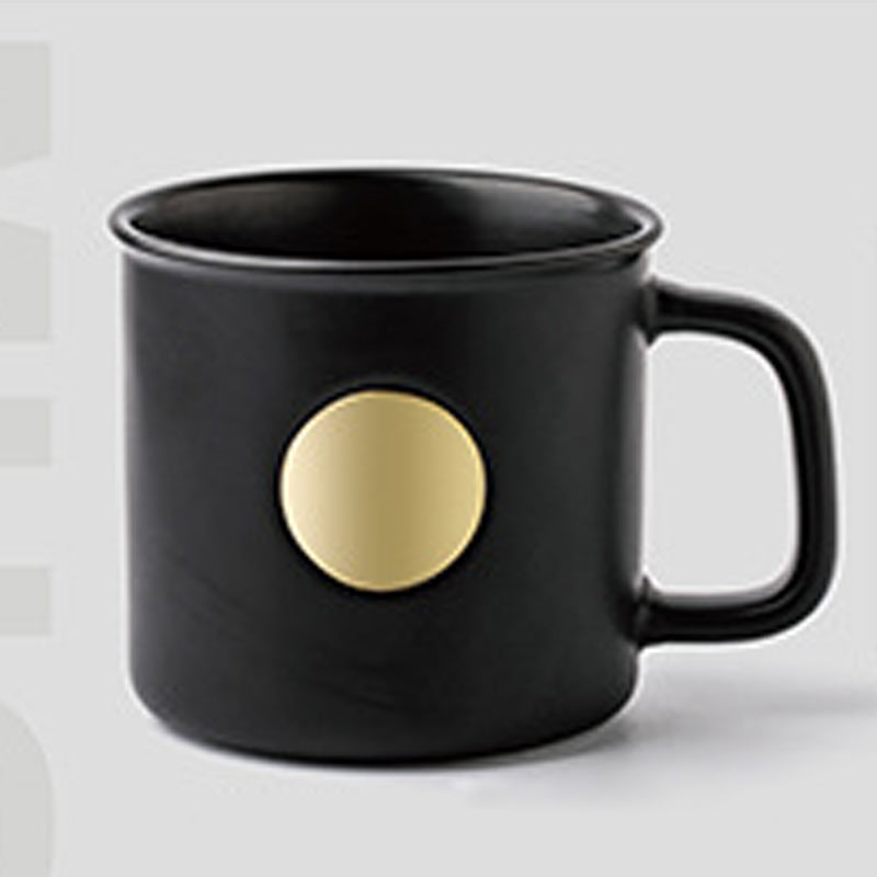 14.2oz Custom Badge Cup/Mug - Souvenir/Business Advertising-Black-Decorating Firing-100 Pcs-FlagMenu.com
