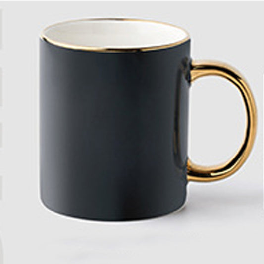 11.8oz Custom Gold Stamping Logo Cup/Mug - Souvenir/Business Advertising-Black-Decorating Firing-100 Pcs-FlagMenu.com