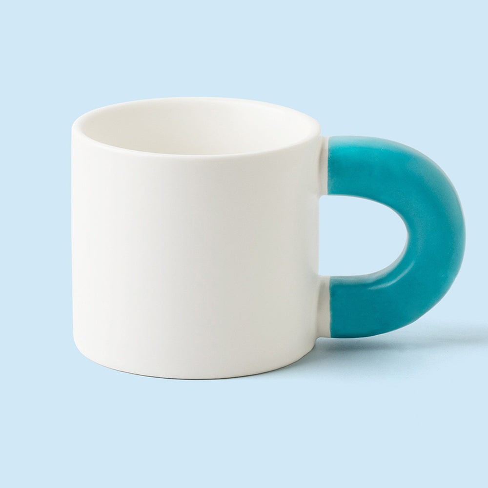 2 pcs - 11.2oz Customized Big Fat Cup/Mug - Holiday Gift-Blue White-Flag Menu
