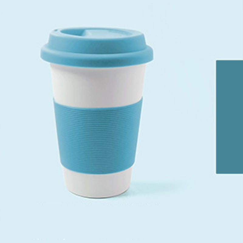 12.9oz Custom Silicone Cup/Mug - Souvenir/Business Advertising-Blue-Decorating Firing-100 Pcs-FlagMenu.com