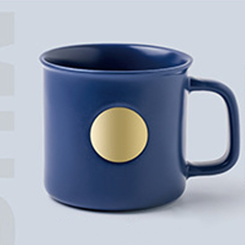 14.2oz Custom Badge Cup/Mug - Souvenir/Business Advertising-Blue-Decorating Firing-100 Pcs-FlagMenu.com