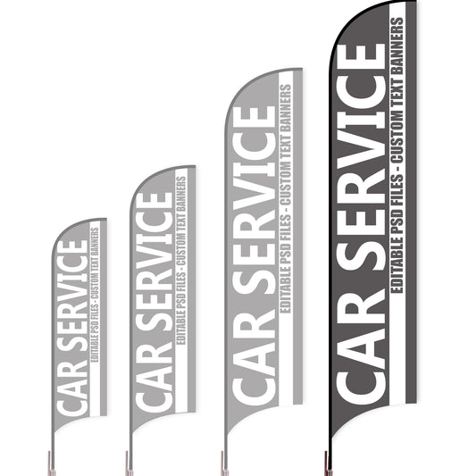 Sharkfin Flag - Doule Sided - Car Service-XL-Grey-Flag Menu