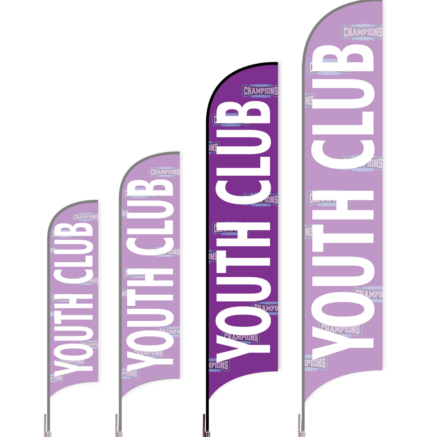 Sharkfin Flag - Doule Sided - Club-L(Suggestion)-Purple-Flag Menu