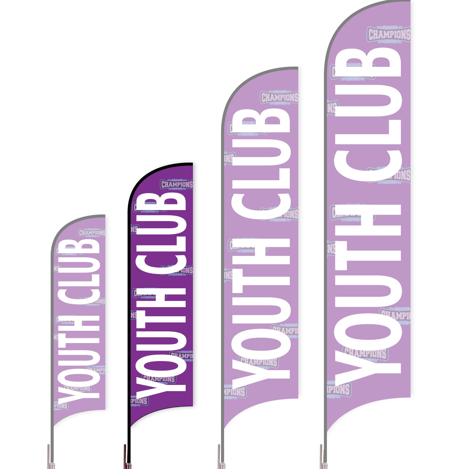 Sharkfin Flag - Doule Sided - Club-M-Purple-Flag Menu