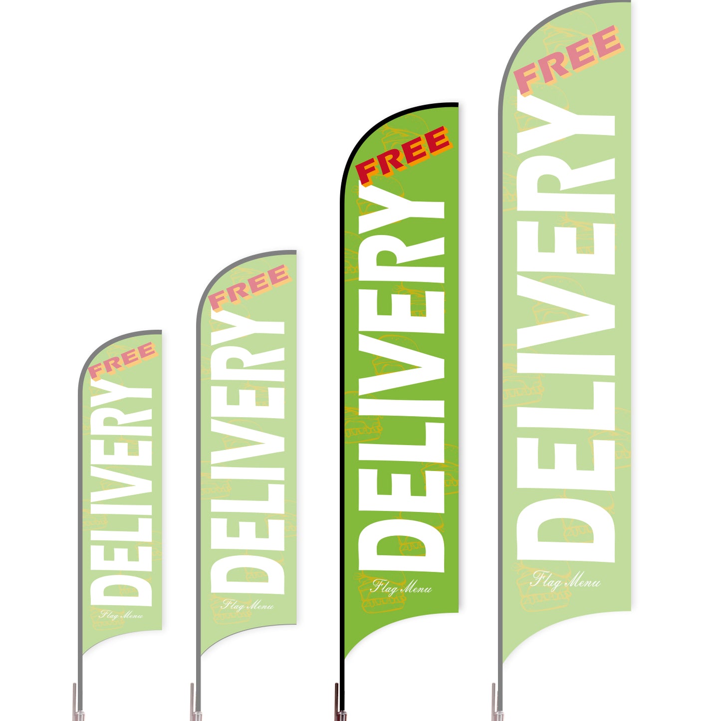 Sharkfin Flag - Doule Sided - Delivery-L(Suggestion)-Green A-Flag Menu
