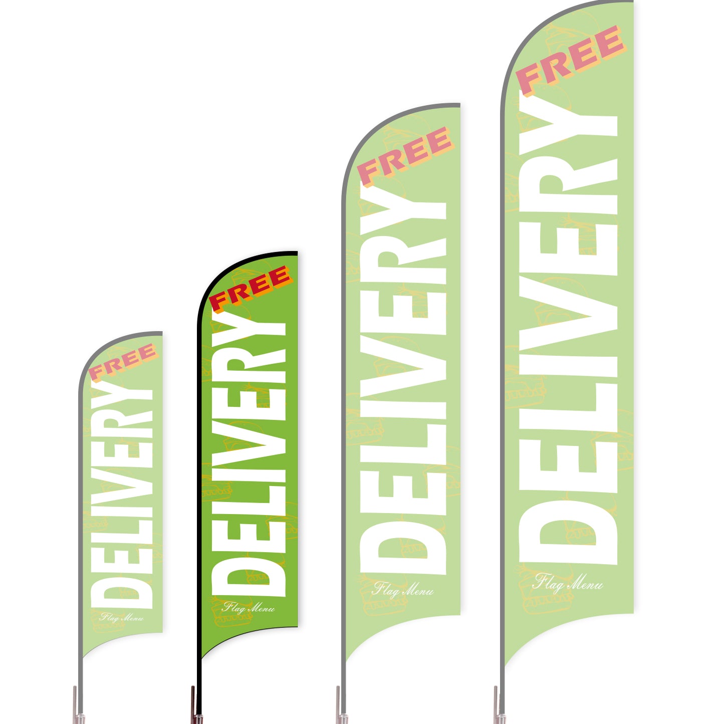 Sharkfin Flag - Doule Sided - Delivery-M-Green A-Flag Menu
