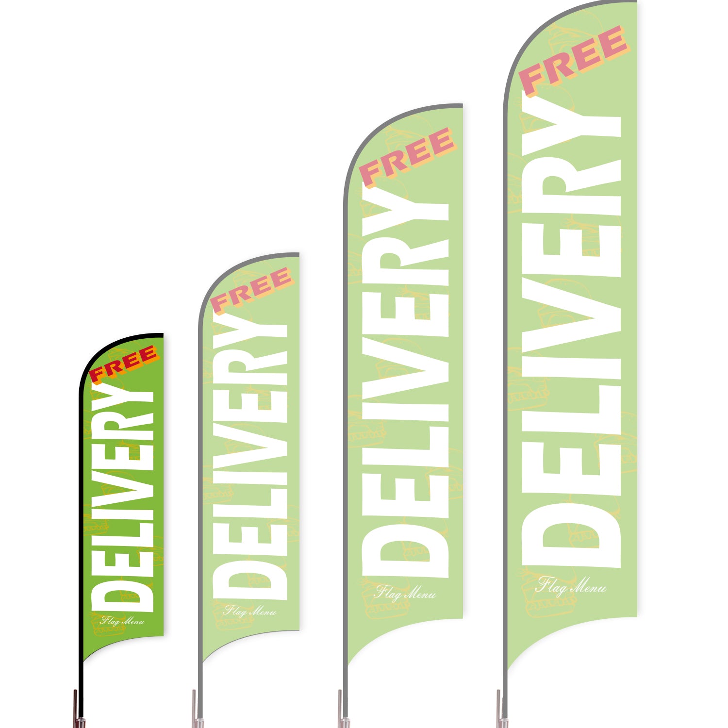 Sharkfin Flag - Doule Sided - Delivery-S-Green A-Flag Menu