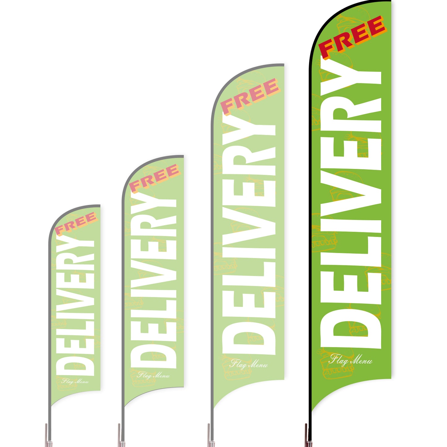 Sharkfin Flag - Doule Sided - Delivery-XL-Green A-Flag Menu