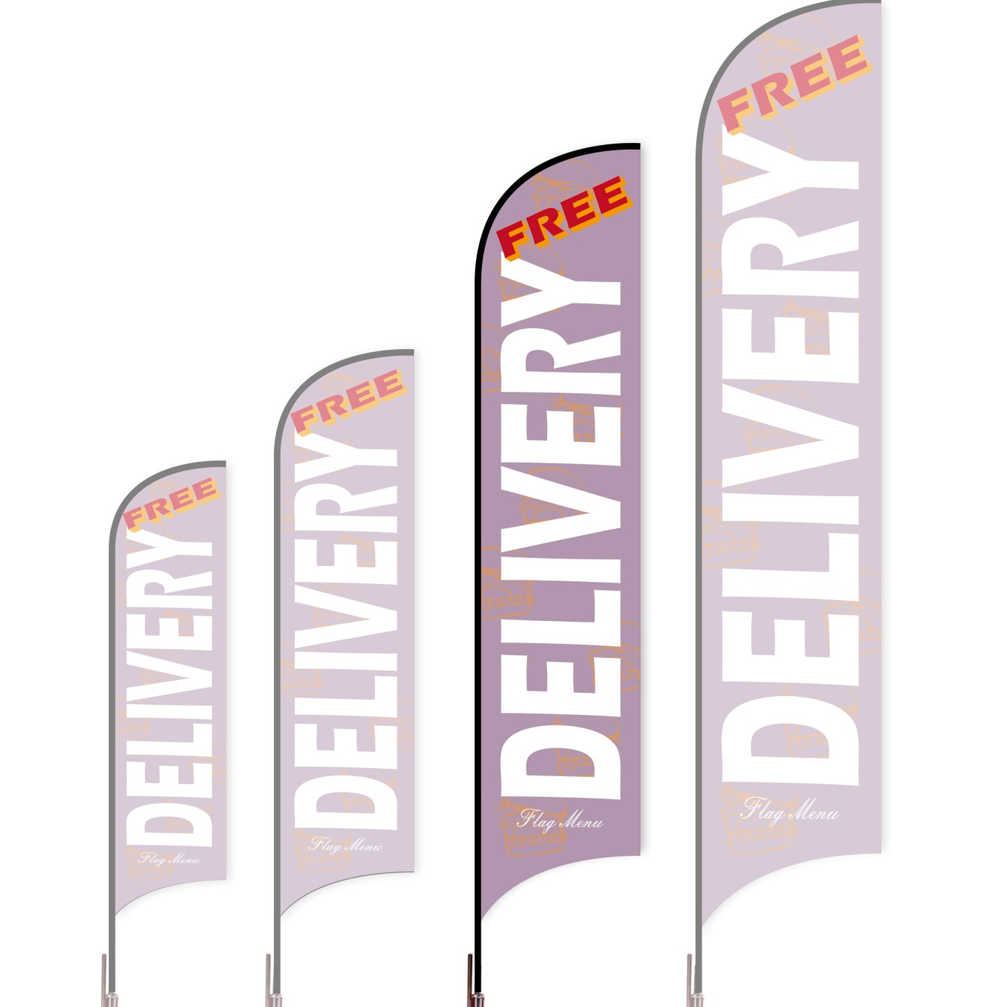 Sharkfin Flag - Doule Sided - Delivery-L(Suggestion)-Purple A-Flag Menu