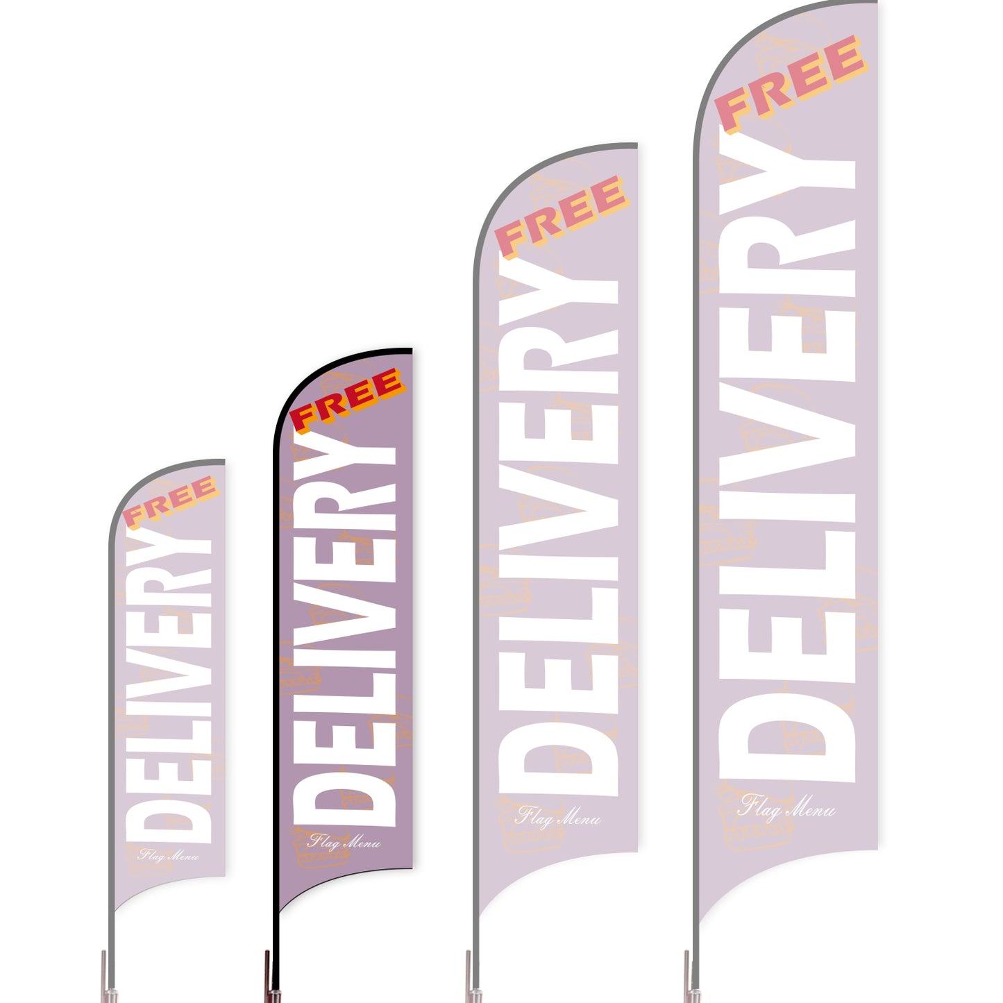 Sharkfin Flag - Doule Sided - Delivery-M-Purple A-Flag Menu